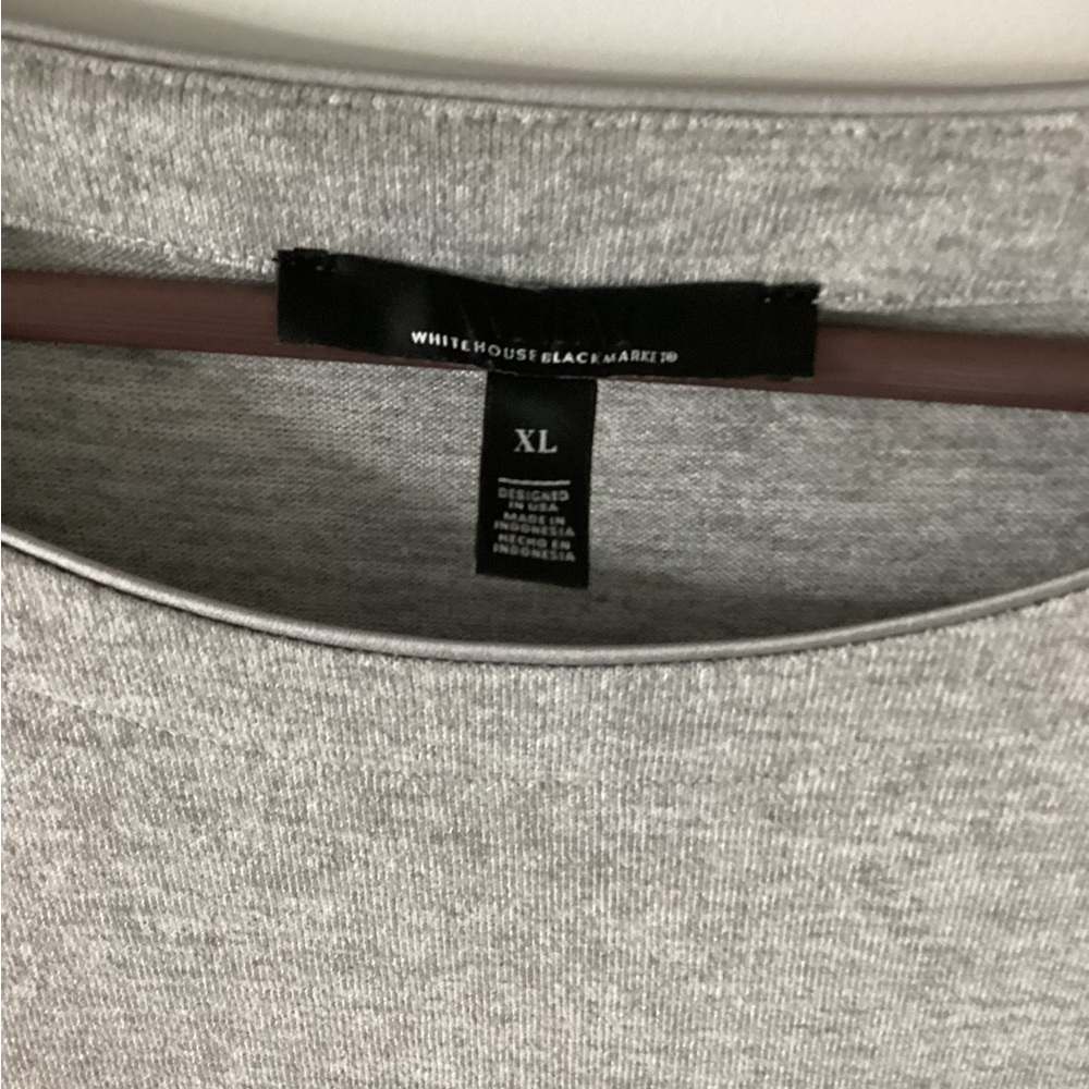 White House Black Market Heather Gray Top - Picture 2 of 3